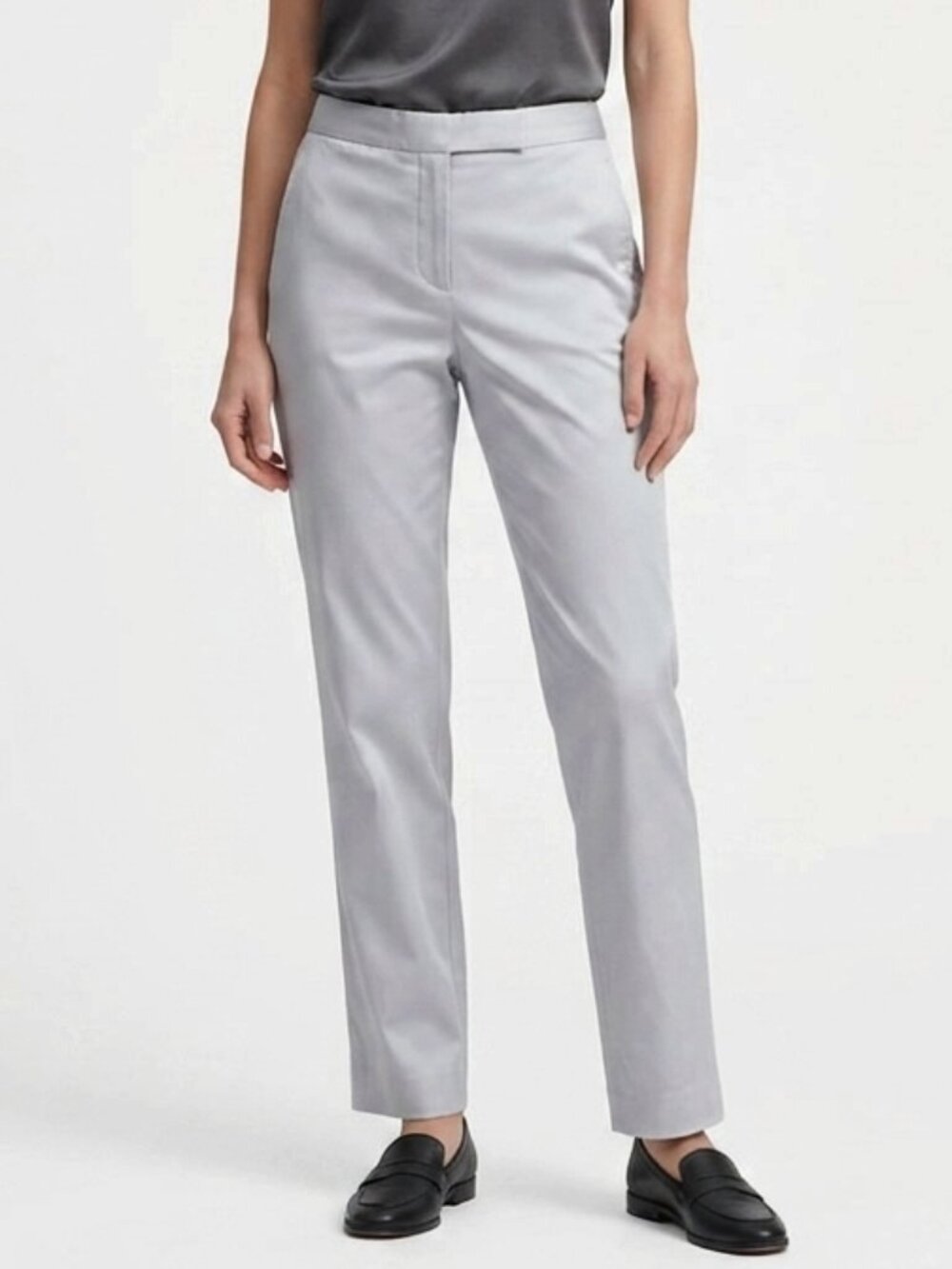 DKNY Silvery Gray Low Sheen Satin Pants- Sz. 4